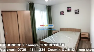 Inchiriere apartament 2 camere Tineretului vedere parc mobilat - foto 4