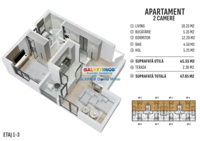 Apartament 3 camere/2 bai+terasa 29mp-Loc parcare-Prelungirea Ghencea - foto 4