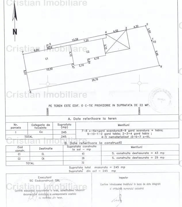 Casa 2 camere teren 245 mp deschidere 9 m la strada  Brailita ANLuri - foto 2
