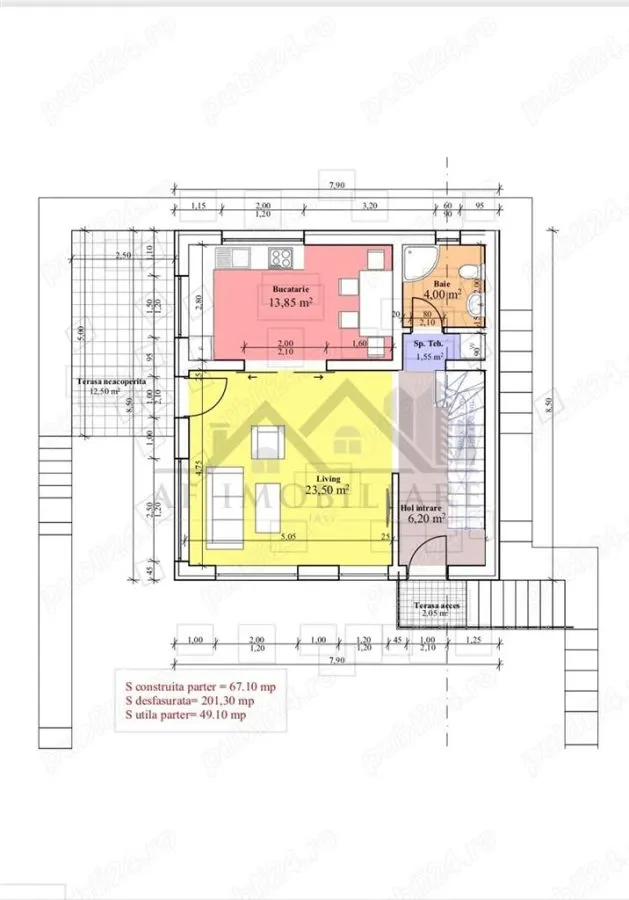 C.A.Rosetti cu Autorizatie De Constructie pentru vila D+P+E 210mp teren 451mp - foto 7