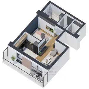 Apartament 2 camere, 46,07 mp – design modern & finisaje premium | 0% comision - Iasi