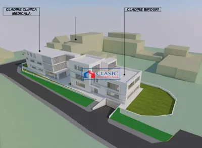 Vanzare teren 1166 mp cu proiect imobiliar autorizat S+P+2E pentru Clinica si Birouri in Gruia - Cluj-Napoca