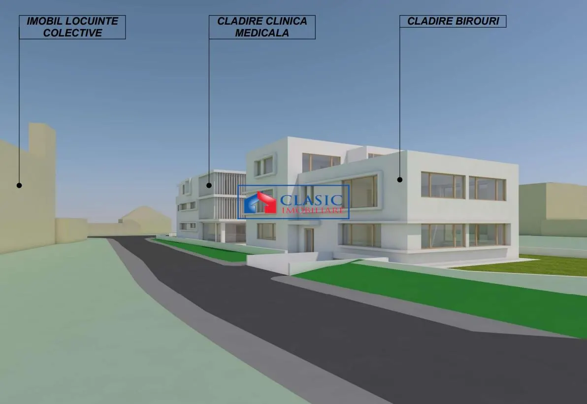 Vanzare teren 1166 mp cu proiect imobiliar autorizat S+P+2E pentru Clinica si Birouri in Gruia - foto 6