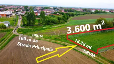 Teren 3.600 m² in Odoreu | 7 km de Satu Mare | 160 m de Principala - Satu Mare