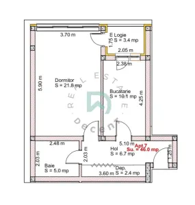Studio 46 mp de vanzare in bloc nou, etaj 1 - SELIMBAR - Selimbar