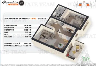 Apartament 2 camere terasa 8 mp, constructie noua in Rahova, Bucuresti, cu vedere spre Prelungirea Ghencea - foto 7