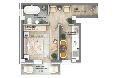 C3 Apartament 1 camera D 35 mp   ASTORIA Lunca Cetatuii 2027 - foto 2