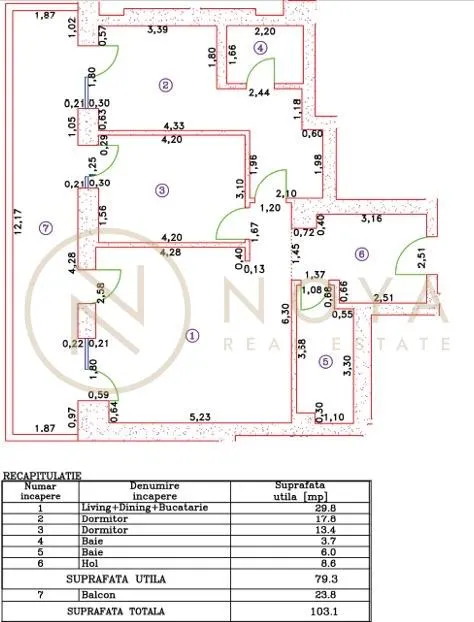 Apartament de 3 camere in zona Iancu Nicolae Cortina 126 cu parcare - foto 12
