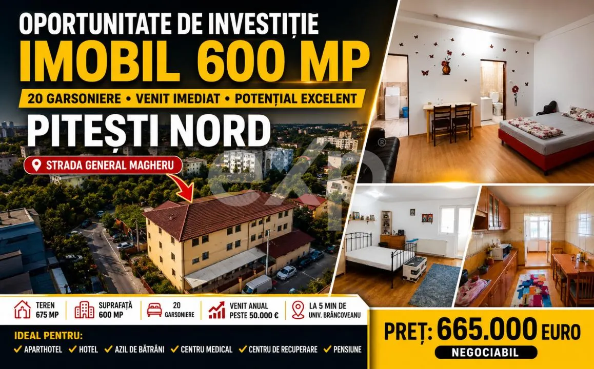 Imobil Premium 600 mp | Pitești Nord | Ideal pentru Hotel, Clinică, Azil batrani - foto 1