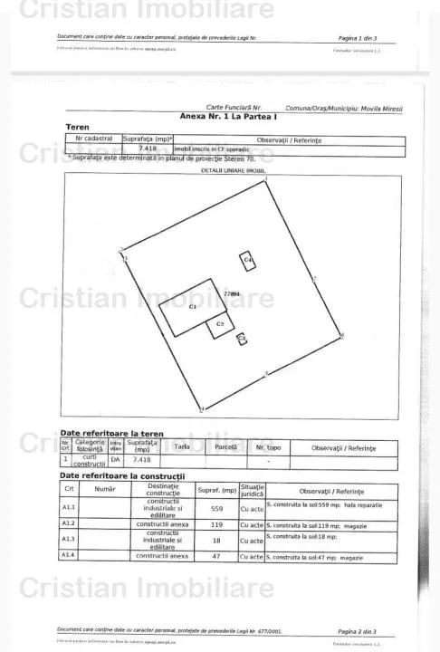 Vanzare sau inchiriere Cladire cadre beton  743 mp Movila Miresii teren 7354 mp Posibilitate rate!! - foto 20