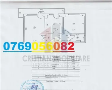 Apartament 2 cam Dorobanti-Tineretului decomandat - 63 mp, etaj intermediar - Braila