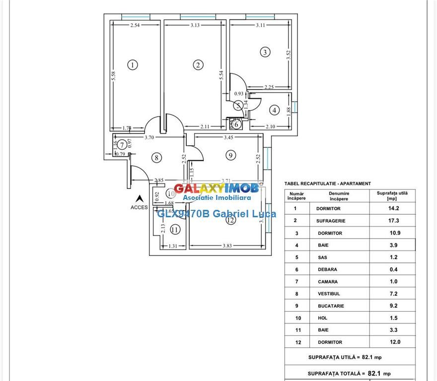 Comision 0% | Apartament 4 camere 82 mp | Decomandat | Podul Grant | - Bucuresti