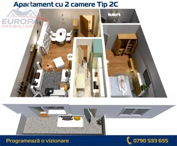 Apartament 2 camere zona C5 in BLOC NOU - foto 9