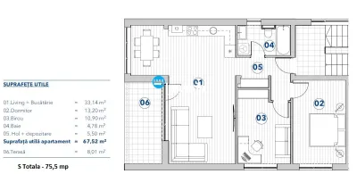Apartament 3 camere 75 mp Rediu - foto 12
