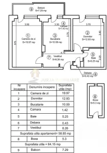 APARTAMENT 2 CAMERE 59 MP  BALCON 7MP STRADA ARINILOR MANASTUR - foto 11