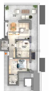Apartament de vanzare in Sibiu - 3 camere, terasa 43.1 mp, bloc nou cu lift, Calea Surii Mici - foto 2