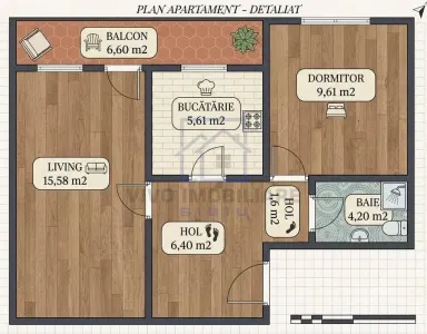 Apartament de vanzare in Sibiu - 2 camere, decomandat, cu balcon, zona Calea Dumbravii - foto 2