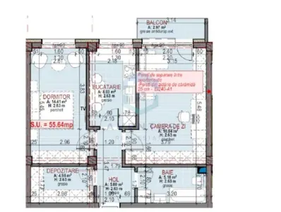 Apartament 2 camere Floresti, semifinisat - foto 2