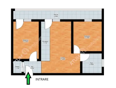 De inchiriat apartament cu 3 camere balcon si loc parcare din zona Doamna Stanca din Sibiu - foto 8
