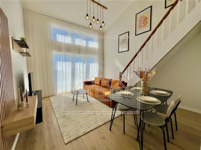 Penthouse mobilat complet, 4 camere si balcon, intabulat - Sibiu