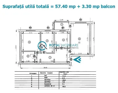Royal Imobiliare - Vanzare apartament 3 camere zona Malu Rosu - foto 7