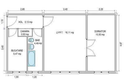 Apartament 2 camere linga Piata Doina - Timisoara