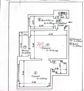 Vanzare apartament 2 camere Stefan cel Mare, cu CT - foto 2