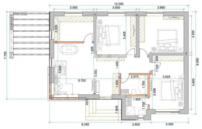 Case PARTER 4 camere Trivale | Teren 465 mp | Util 120 mp - foto 3