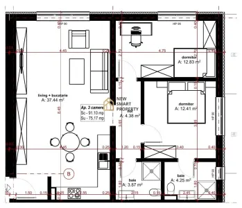 Apartament Nou cu 3 Camere 75 mp utili Parter Gradina Proprie - foto 5