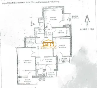 Apartament 3 camere de vanzare - zonă centrală, mobilat și utilat. - foto 13