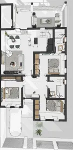 Jumatate de duplex nou cu 4 camere,Parta - foto 4
