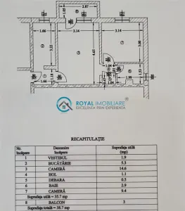 Royal Imobiliare - Vanzare apartament 2 camere, zona Baraolt - foto 13